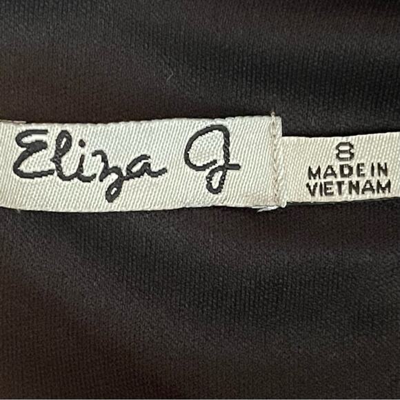 Eliza J Sheer Metallic Black Gold Lace Glam Party Event Dress NWOT Size 8 - Picture 9 of 14